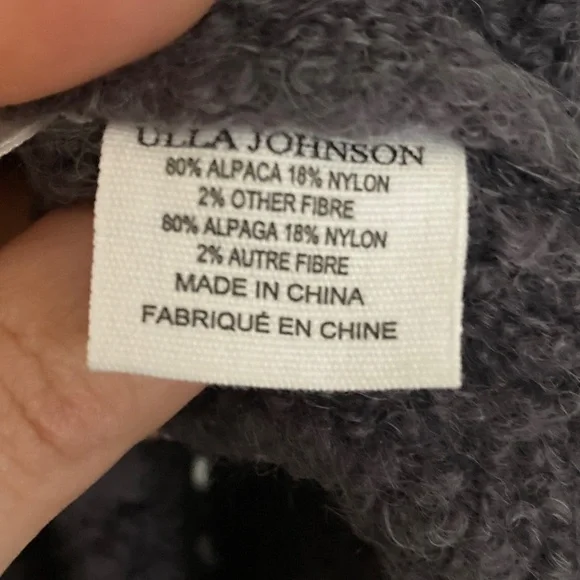 Ulla Johnson Dark Gray/Purple Crew Neck Alpaca Sweater Size M - Picture 3 of 4